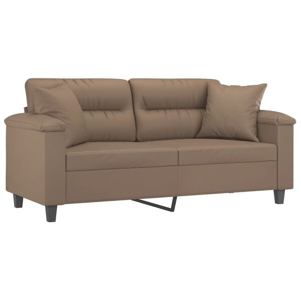 vidaXL Dvosjed s jastucima boja cappuccina 140 cm od umjetne kože