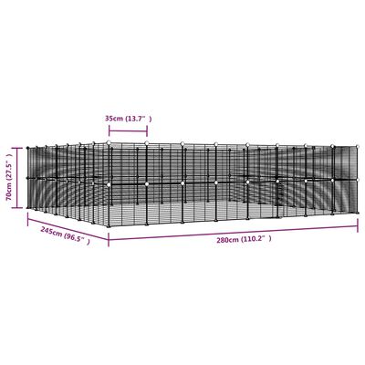 vidaXL Kavez za ljubimce sa 60 panela i vratima crni 35x35 cm čelični