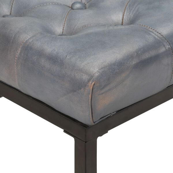 vidaXL Tabure sivi 62 x 62 x 47 cm od prave kože