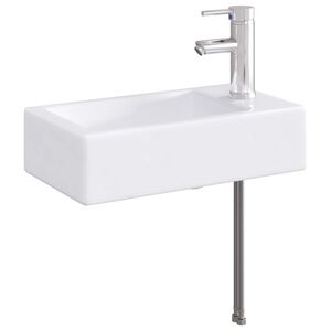 vidaXL Umivaonik s slavinom i odvodom Krom 45,5 x 25,5 x 13 cm