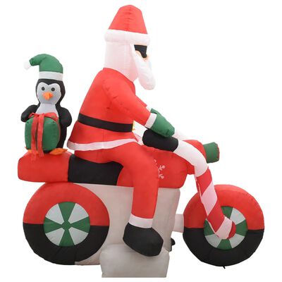 vidaXL Djed Mraz na napuhavanje na motociklu LED IP44 160 cm