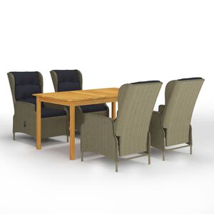 vidaXL 5-dijelni vrtni blagovaonski set smeđi