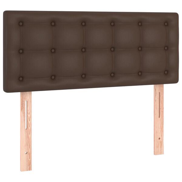vidaXL LED uzglavlje smeđe 100 x 5 x 78/88 cm od umjetne kože