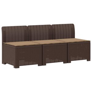 vidaXL Dvosjedni vrtni sofa s jastucima u ratan izgledu 3-sjedalo PP