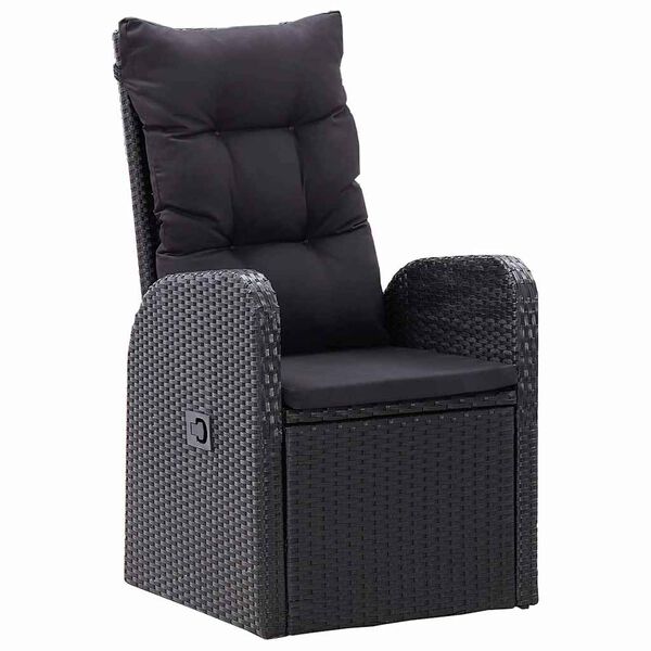 vidaXL Vrtni set za objed 5 pcs Crna poliratan