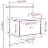 vidaXL Noćni ormarić zidni boja hrasta 35x30x51 cm konstruirano drvo