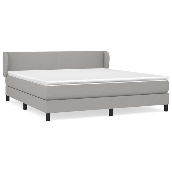 vidaXL Krevet box spring s madracem svjetlosiva 160x200 cm tkanina