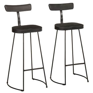 vidaXL Barske stolice 2 kom. Crne 49x43x103 cm Masivno drvo boje manga