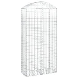 vidaXL Gabionska ko&scaron;ara s lukom 100x50x200/220 cm pocinčano željezo