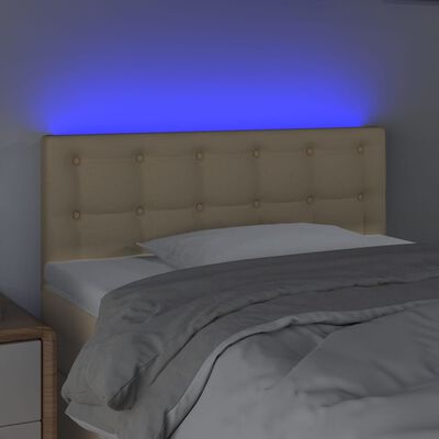 vidaXL LED uzglavlje krem 100x5x78/88 cm od tkanine