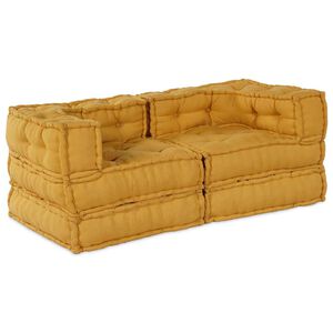 vidaXL Modularna sofa 2 kom. Tkanina Žuta 140 x 70 x 56 cm