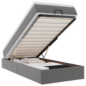 vidaXL Otomanski okvir kreveta s madracem sivi 80x200cm umjetna koža