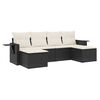 vidaXL 6-dijelni set vrtnih sofa s jastucima crni od poliratana