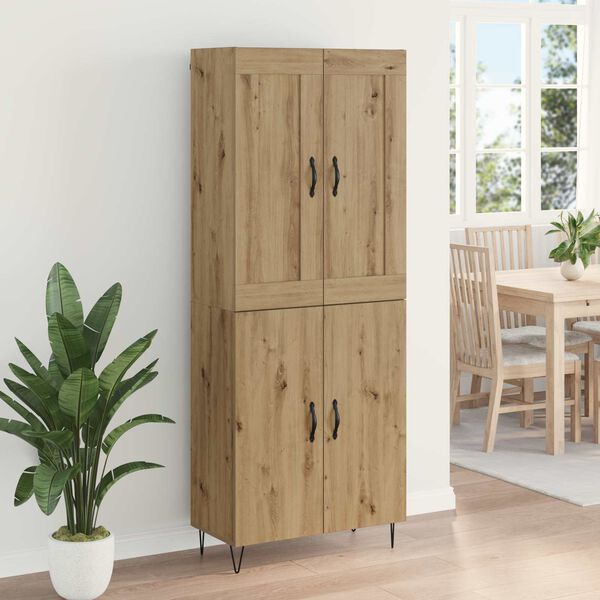 vidaXL Highboard Umjetnički hrast 69,5 x 34 x 180 cm Konstruirano drvo