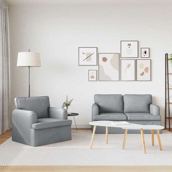 vidaXL Set sofe 2 pcs Svijetlo siva 144 x 80 x 85 cm tkanina