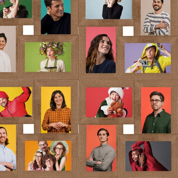 vidaXL Okvir za 24 fotografije (10 x 15 cm) svjetlosmeđi MDF