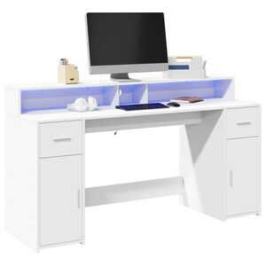 vidaXL Radni stol LED bijeli 160x55x91 cm od konstruiranog drva