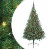 vidaXL Umjetno predsvijetljeno božićno drvce Zelena 210 cm PVC
