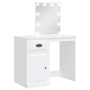 vidaXL Toaletni stolić s LED svjetlima bijeli 90 x 42 x 132,5 cm