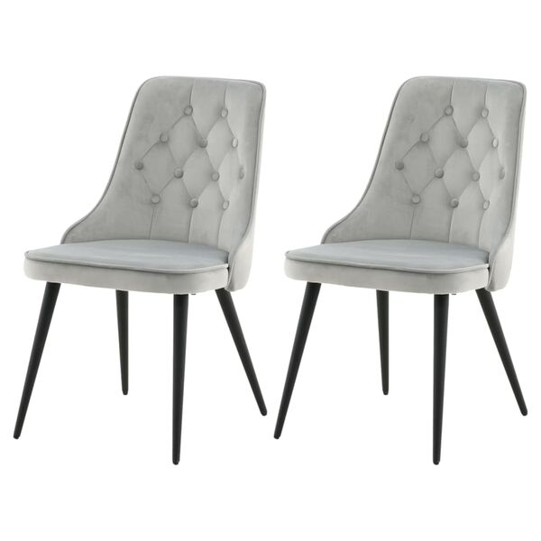 Venture Home stolice 2 kom Velvet Deluxe bar&scaron;unaste svjetlosive i crne