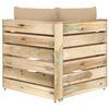 vidaXL Modularna kutna sofa s jastucima od zeleno impregniranog drva