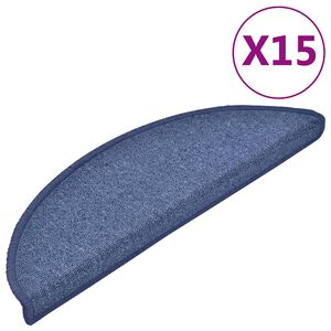 vidaXL Prostirke za stepenice 15 kom 56x17x3 cm plave poluokrugle