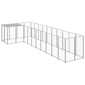 vidaXL Kavez za pse srebrni 7,26 m&sup2; čelični