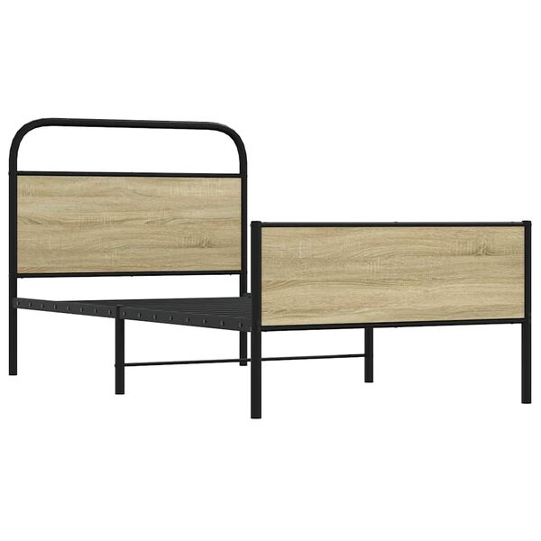 vidaXL Okvir kreveta bez madraca boja hrasta sonome 90 x 200 cm drveni