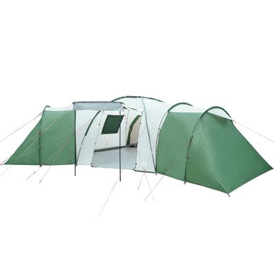 vidaXL Šator za kampiranje za 12 osoba zeleni vodootporni