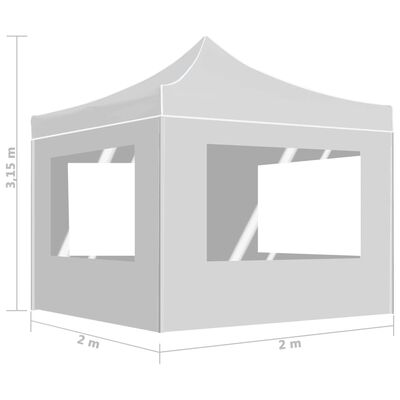 vidaXL Sklopivi šator za zabave sa zidovima aluminijski 2 x 2 m bijeli