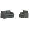 vidaXL Sofa 2 pcs Tamno siva 144 x 80 x 85 cm tkanina