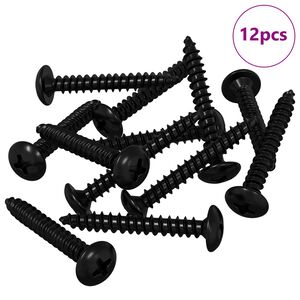 vidaXL Čavao s Navojem 12 pcs Crna M4 x 28 mm Čelik