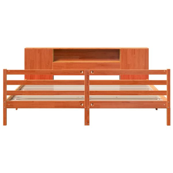 vidaXL Krevet s regalom za knjige bez madraca 180x200 cm od borovine