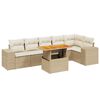 vidaXL 7-dijelni set vrtnih sofa od poliratana s jastucima bež