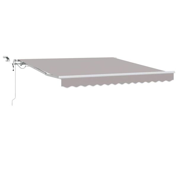 vidaXL Skrovita tenda Svijetlo siva 350 x 250 cm Poliester i metal