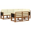 vidaXL Set vanjskih sofa s jastukom 7 pcs Prirodna i krem Poliester