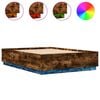 vidaXL Okvir za krevet s LED svjetlima boja hrasta 120 x 200 cm drveni