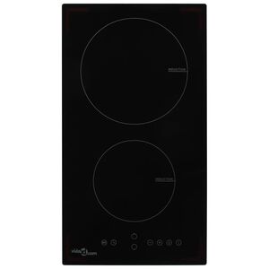 vidaXL Indukcijska ploča za kuhanje s 2 plamenika staklena 3500 W