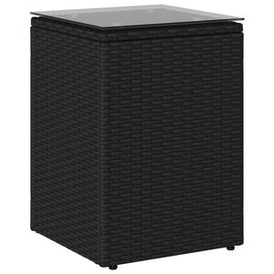 vidaXL Bocni stol Crna 35 x 35 x 70 cm poliratan