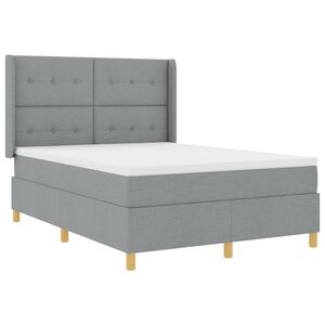 vidaXL Krevet s opruga kutije Svijetlo siva 140 x 190 cm tkanina