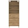 vidaXL Highboard s ladicama Umjetnički hrast 69,5 x 32,5 x 180 cm