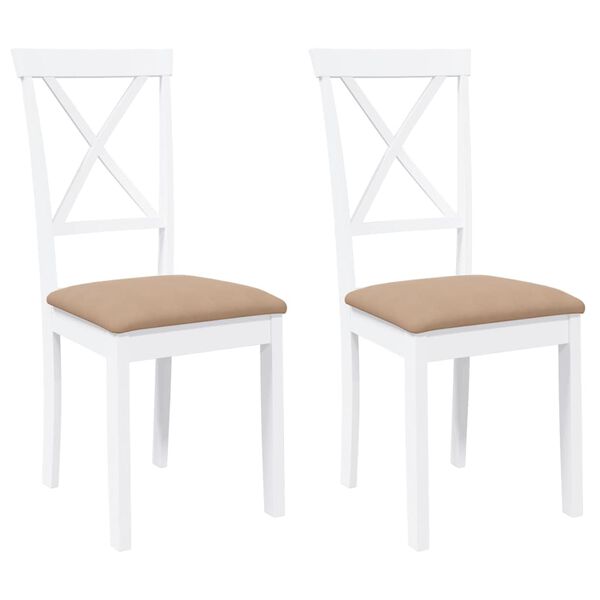 vidaXL Blagovaonske stolice s jastucima 2 kom. Bijela guma od punog