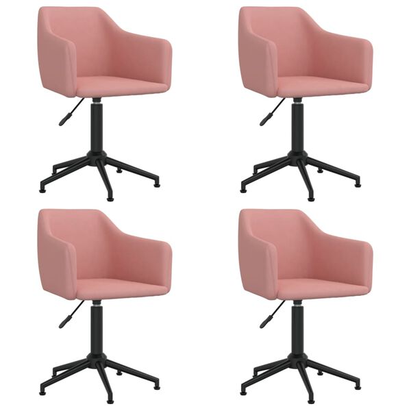 vidaXL Okretne blagovaonske stolice 4 kom ružičaste bar&scaron;unaste