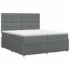 vidaXL Boxspring krevet s madracem Tamnosiva 200 x 200 cm Tkanina