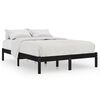 vidaXL Okvir za krevet od masivne borovine crni 140 x 190 cm