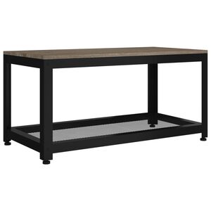 vidaXL Stolić za kavu sivo-crni 90x45x45 cm MDF i željezo