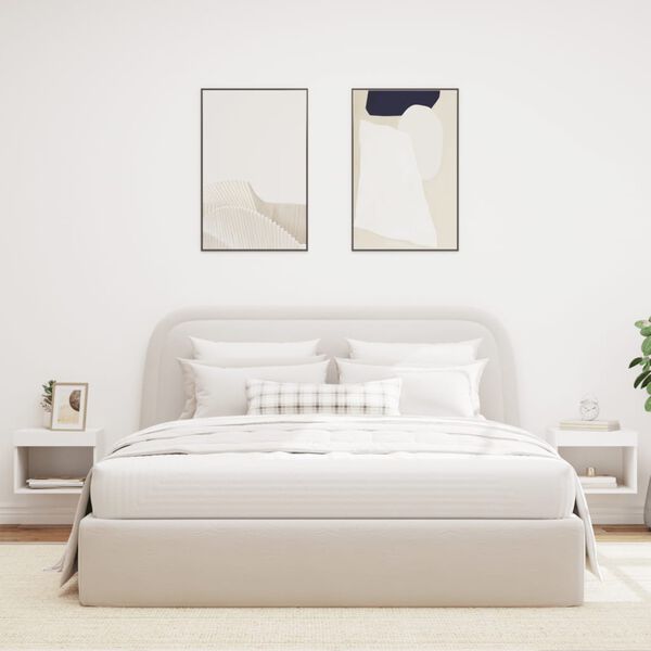 vidaXL Noćni ormarići s LED svjetlima zidni bijeli