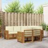 vidaXL Setovi sofa 7 pcs Prirodna i krem Čvrsto drvo akacije