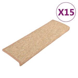 vidaXL Prostirke za stepenice 15 kom 65x21x4 cm svijetlosmeđe pravokutne rubove
