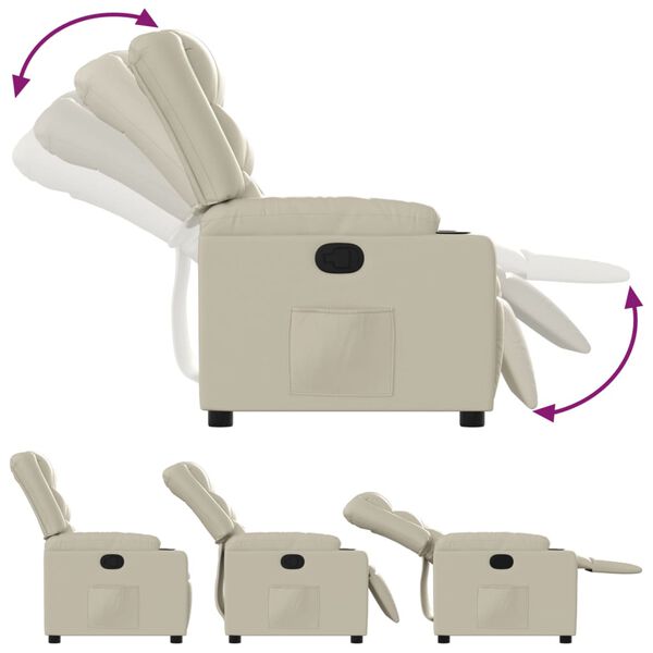 vidaXL Naslonjač od umjetne kože krem